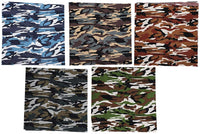 New Set of 5 Large Cotton Fabric Pieces 25"X25", 5 Colours, Camouflage Pattern, Great for Making Masks or other art projects!