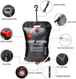 New Camping Shower Bag, 5Gallons/20L Portable Shower Bag with Removable Hose and On-Off Switchable Shower Head for Camping Outdoor Travelling