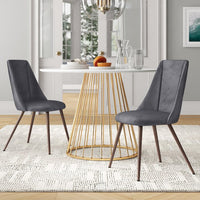 Foundstone Camron Upholstered Side Chair (Set of 2) Slim crossed metal legs & a curved back! Retails $396 W/Tax!