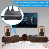 NEW CAMWAY 4K HDMI Audio Extractor HDMI to HDMI Optical TOSLINK SPDIF and 3.5mm Analog Stereo Audio Converter HDMI Audio Splitter Adapter Support 3D for Apple TV Blu-ray Player