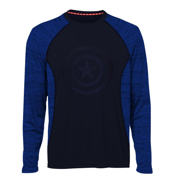 New with tags! Men's Captain America Logo 100% Polyester Long Sleeve Shirt with 3D Effect on Front Logo, Sz XL!