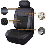 New CAR PASS - 6PCS Luxurious Soft PU Leather Universal Two Front car seat Covers Set (Black with Black)