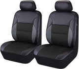 New CAR PASS - 6PCS Luxurious Soft PU Leather Universal Two Front car seat Covers Set (Black with Black)