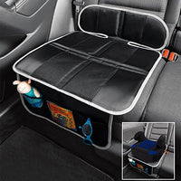 New Car Seat Protector, Thick Padding Protection for Child & Baby Cars Seats, Dog Mat, Non Slip and Waterproof Protects Automotive Vehicle Upholstery with Extra Storage Pocket (Black)
