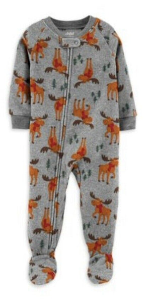 New with tags! Child of Mine by Carter's Fleece “Moose” Pajamas Sleeper 12 Months
