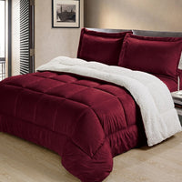 Brand new Cathay Home All Season Reversible Faux Fur and Sherpa Comforter, Twin, Burgundy!