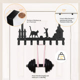 Brand new Oak Leaf Metal Over The Door Hook Hanger with Cute Cat Design, Dual Mounted Coat Rack Organizer for Coat, Hat, Clothes, 8-Hooks, Black! Hang over door or Mount to wall!