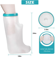Polaland Waterproof Leg Cast Wound Cover for Shower Bath, Watertight Casts and Bandages Protector Sleeve Bag for Injury Recovery, Broken Bones Hands Wrists, Burns, Tattoos -Adult Short Leg