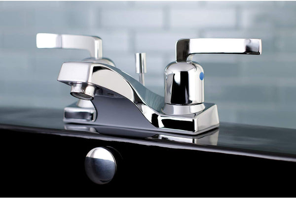 Kingston Brass FB201EFL Centurion 4-Inch Center Set Lavatory Faucet with Plastic Pop-up, Polished Chrome! Retails $190+