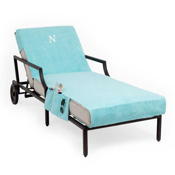 New Wayfair Personalized Standard Patio Chaise Lounge Cover, Letter N, Aqua! Retails $80+