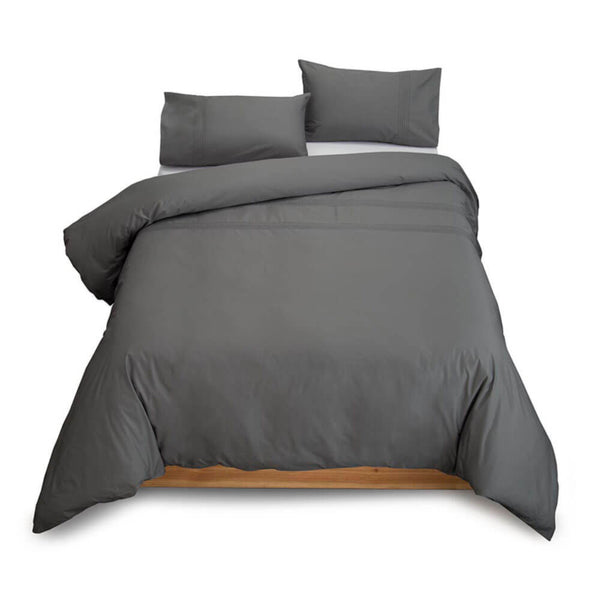 Brand new in package! Premier 3300 Bamboo Comfort Ultra Soft 3 Piece Reversible Duvet Cover set, Fits Queen! Wrinkle, Fade & Stain Resistant! Charcoal Grey!