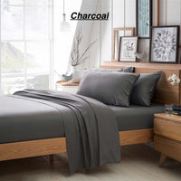 Brand new in package! Bamboo Essence 2800 wrinkle free deep pocket 4 Piece sheet set in Full/Double, Charcoal Grey! Fits Mattresses up to 18" Deep