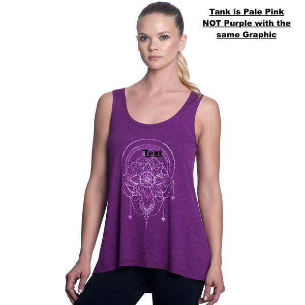 New with tags! Women's Gaiam Charisma Graphic-Print Yoga Tank in Pale Pink, Sz XXL!