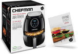Item shows light use! Chefman Digital 6.5 Quart Air Fryer Oven with Space Saving Flat Basket, Oil-Free Airfryer W/ 60 Min Timer & Auto Shut Off! Includes box, manual & 14 Day Guarantee! Retails $130+
