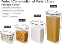 New Airtight Food Storage Containers with Lids, CHEFSTORY 8 PCS Plastic Storage Containers for Kitchen & Pantry Organization and Storage,Dry Food Canisters for Flour, Sugar and Cereal