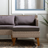 New in box! Wayfair Brookside Chloe Rattan Outdoor Seating Collection - Sectional with table! Retails $936 w/tax!