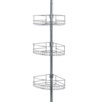 New Mainstays 3-Tier Tension Pole Shower Caddy, 60 in. to 97 in., Chrome