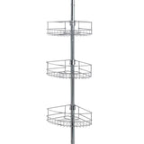 New Mainstays 3-Tier Tension Pole Shower Caddy, 60 in. to 97 in., Chrome