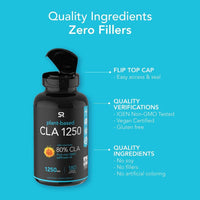 New sealed CLA 1250 (Highest Potency) 180 Veggie Softgel Capsules. Vegan Safe, non-GMO and Gluten Free Natural Weightloss Supplement - Made in USA! Exp 11/22