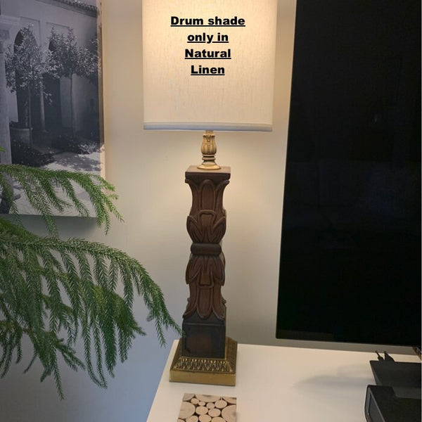 New Wayfair Classic Linen Drum Lamp Shade ( Spider ) in Natural! 10"H X 12"WX12"D! Retails $55+