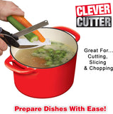 Allstar Innovations Clever Cutter 2-in-1 Manual Food Chopper - Replace your Kitchen Knives and Cutting!