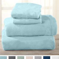 Brand new in package! Everton 100% Fleece Sheet Set in Cloud Blue! Queen! Retails $102+