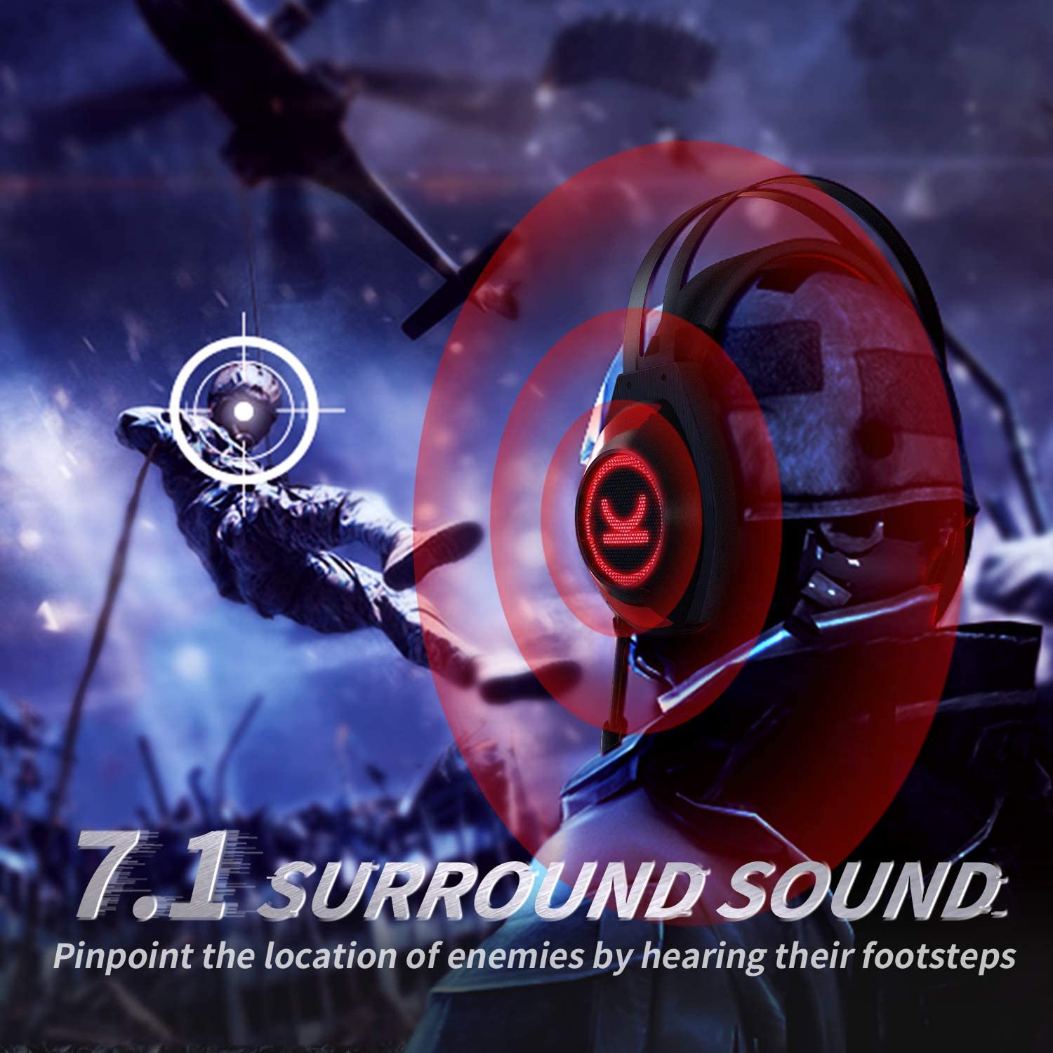 New in box! VANKYO Gaming Headset CM7000 Pro Headset with 7.1 Surround Sound Stereo, Noise Canceling Mic & Memory Foam Ear Pads for PS4, PC, PS5, Xbox One, Nintendo Switch