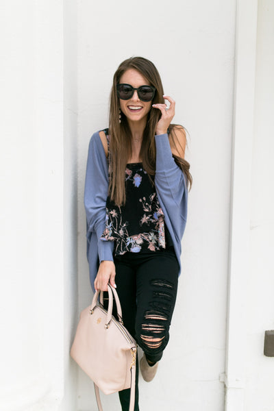 New Women's Knit Cocoon Cardigan NORDSTROM, One size, Fits Sz 4-16! Blueish Purple!