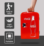 New Vintage Style Coca-Cola Classic Red Portable 6 Can Thermoelectric Mini Fridge Cooler/Warmer, 4 L/4.2 Quarts Capacity, 12V DC/110V AC for home, dorm, car, boat, beverages, snacks, skincare, cosmetics, medication