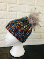 Collection 18 Faux Fur Chunky Knit Pom Beanie, One Size! Retails $50+