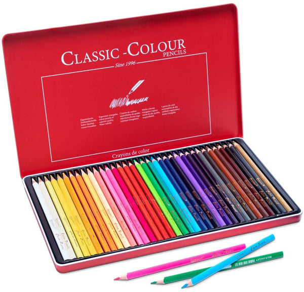 New AenArt Coloured Pencils, Set of 36 Colours, Oil Based Classic