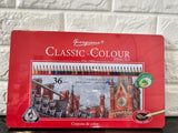 New AenArt Coloured Pencils, Set of 36 Colours, Oil Based Classic Coloured Pencils Set for Drawing Art, Colouring Books, Sketching & Shading, includes tin case!