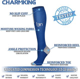 New Unisex CHARMKING Compression Socks for Circulation 6 Pairs 15-20 mmHg is Great for Nurses, Support, Athletics, Cycling, Running, Flight Travel, Pregnancy Boost Performance! Sz S/M, Fits women shoe 5-5-8.5 & Men shoe 5-9!