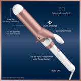 New in box! Conair Double Ceramic Curling Iron; 1 1/2-inch; White/Rose Gold