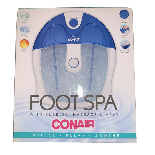 New in slightly damaged box! Conair Foot Spa with Bubbles, Massage and Heat