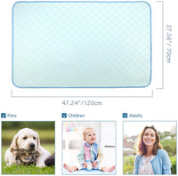 New Lewondr Washable Pet Mat, 47"x27" Reusable Self Cooling Blanket Pad Waterproof Non-Slip all sizes of pets Indoor/Outdoor Use Use - Blue! Also great for kennels, sofas, pet beds, car seats and outdoor shade
