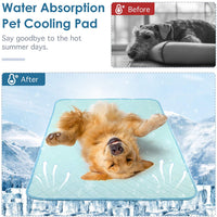 New Lewondr Washable Pet Mat, 47"x27" Reusable Self Cooling Blanket Pad Waterproof Non-Slip all sizes of pets Indoor/Outdoor Use Use - Blue! Also great for kennels, sofas, pet beds, car seats and outdoor shade