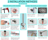 New Stretchable 304 Stainless L Shaped Bathroom Bathtub Corner Shower Curtain Rod Rack Drill Free Install, Bathroom, Clothing Store, Private Space Wall (29.52"-37.4"x 29.52"-37.4")