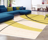 New ECARPETGALLERY Cosi Cream & Green Rug 3 Ft 11" X 5 Ft 7"! NOTE: Rug is Green NOT Yellow Close up in pictures!