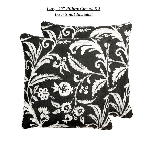 New with tags! Great Quality Large 20" Square Pillow Covers by Cottage Living, Black! Retails $80+ Inserts not included