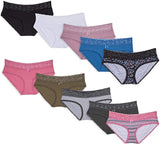 New CoverGirl Womens 10 Pack Cotton Spandex Hipster Underwear Panties, Multicolour, Sz XL!