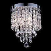 New CO-Z Mini Crystal Chandelier with 3 Lights, Chrome Flush Mount Ceiling Light Fixture with Raindrop Crystals, Modern Ceiling Lighting for Hallway, Bedroom, Living Room, Kitchen, Dining Room!