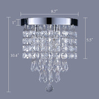 New CO-Z Mini Crystal Chandelier with 3 Lights, Chrome Flush Mount Ceiling Light Fixture with Raindrop Crystals, Modern Ceiling Lighting for Hallway, Bedroom, Living Room, Kitchen, Dining Room!