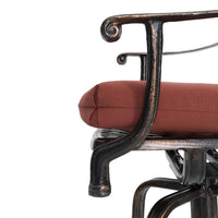 Crestlive Products Patio bar stool Aluminum Frame In Antique Brown Finish Metal Swivel Bar Stool with Red Sunbrella Fabric Cushioned Seat! Retails $290US+