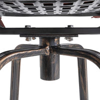Crestlive Products Patio bar stool Aluminum Frame In Antique Brown Finish Metal Swivel Bar Stool with Red Sunbrella Fabric Cushioned Seat! Retails $290US+