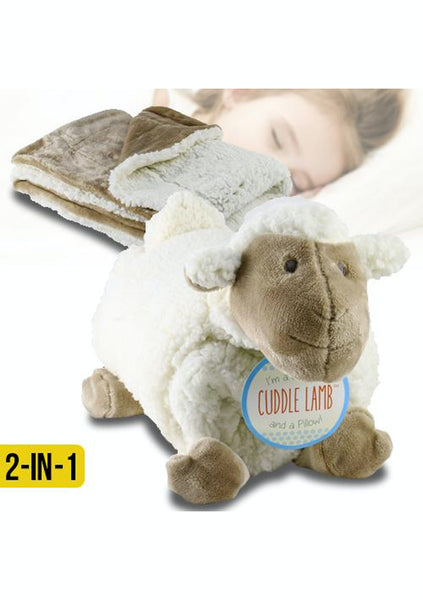 Cuddle Lamb! Reversible Plush Lamb Blanket & Pillow, 2 Piece Set, Age 0+ Retail $39.99