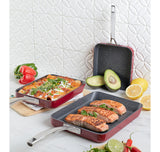 New Curtis Stone Dura-Pan Non-Stick 3-Piece Slide-Out Oven Safe Pan Set, Grey! Retails $129+