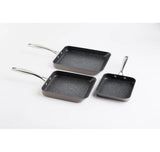 New Curtis Stone Dura-Pan Non-Stick 3-Piece Slide-Out Oven Safe Pan Set, Grey! Retails $129+