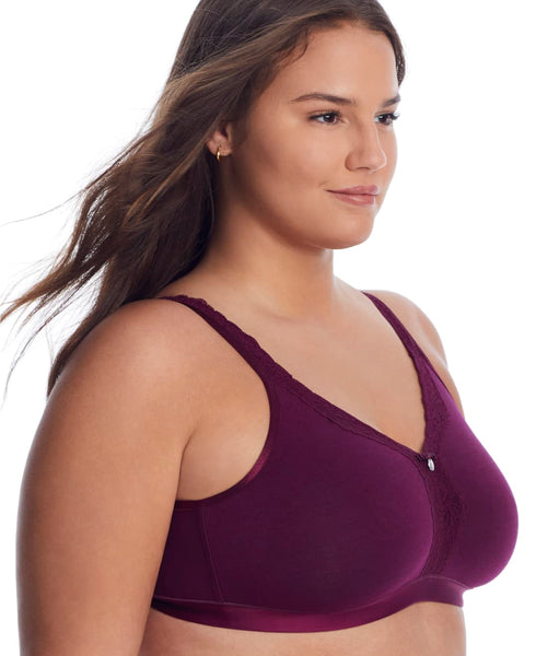 New with tags! CURVY COUTURE COTTON LUXE WIRE-FREE BRA in Purple Velvet, Sz 34DD! Retails $50+