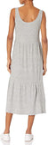 New Daily Ritual Women's Standard-Fit Cozy Knit Rib Tiered Tank Dress in Heathered Grey, Sz M!